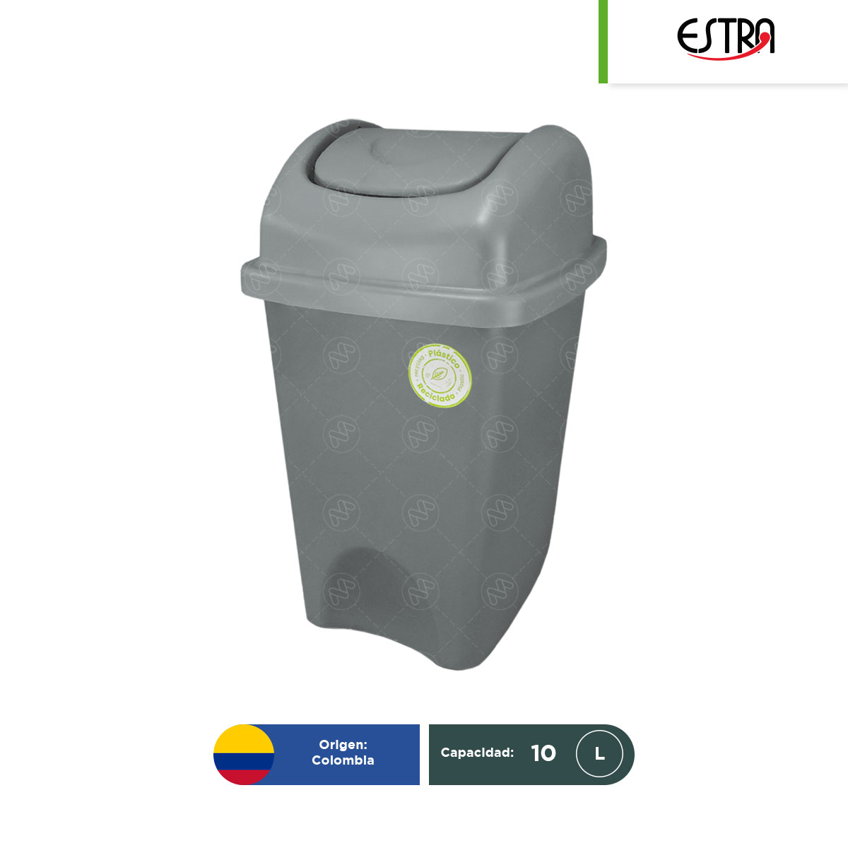 bote de basura con tapa vaiven estra mr 10 l gris 001